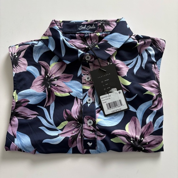Women’s Bad Birdie Golf Core Violet Polo Shirt Large New With Tags MSRP $78 - Picture 2 of 5